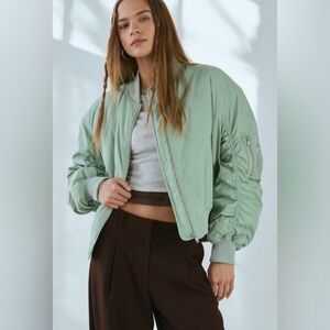 BDG Charlie Barrel Sleeve Bomber Jacket Urban Outfitters Small